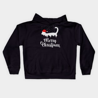 Merry Christmas Cat Love Gift Kids Hoodie